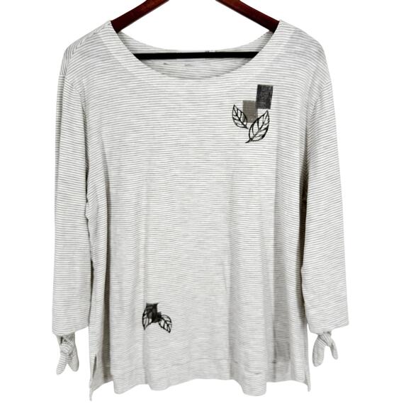 Habitat Sz XL Wearable Art to Wear Leaves Comfy Cozy Blouse Shirt Top Artsy - Picture 1 of 6